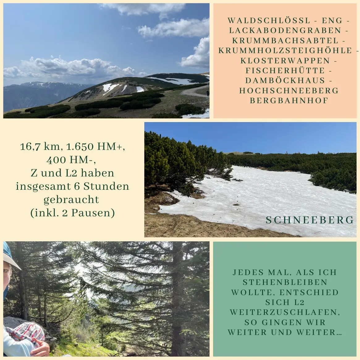 🏔 Eine nicht ganz alltägliche Schneeberg-Wanderung mit einem drei Monate alten Baby